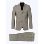 Fursac - Traje Ajustado de 3 Botones - Gris - Cuadros Vichy
