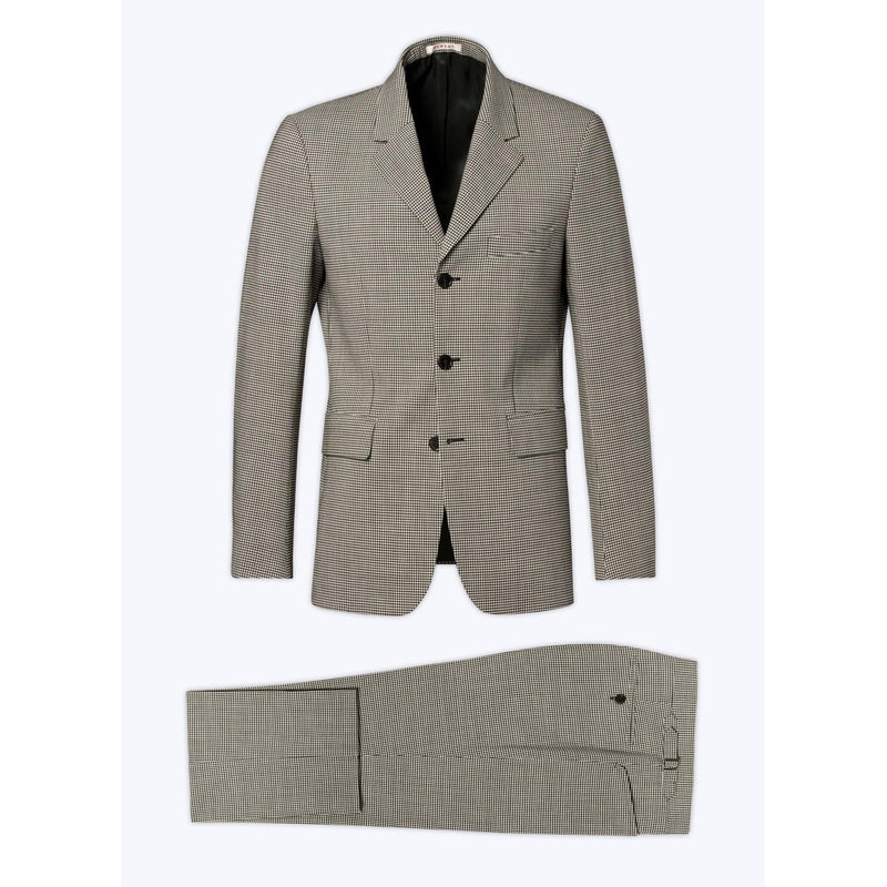 Traje entallado de 3 botones - Gris - Cuadros a cuadros