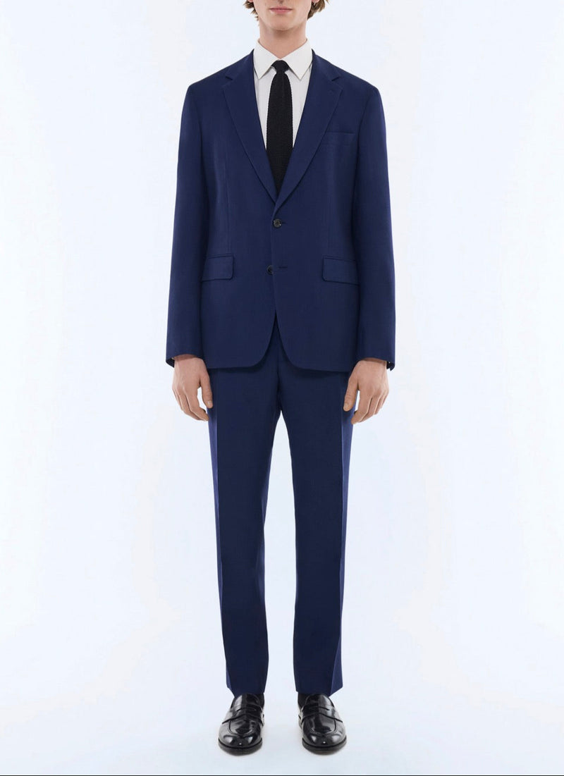 Fursac - Costume 2 Pièces Droit En Natté De Laine - Carbone - Homme