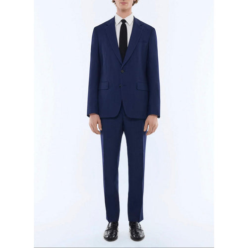 Costume 2 Pièces Droit En Natté De Laine - Carbone - Homme
