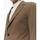 Straight Wool And Cotton Suit - Tobacco - Fade Herringbone Pattern