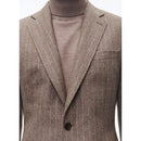 Costume 2 Pièces Ajusté En Flanelle De Laine - Chataigne