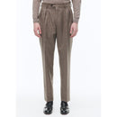 Costume 2 Pièces Ajusté En Flanelle De Laine - Chataigne