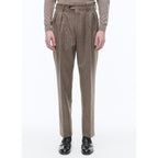 2-Piece Fitted Wool Flannel Suit - Chestnut