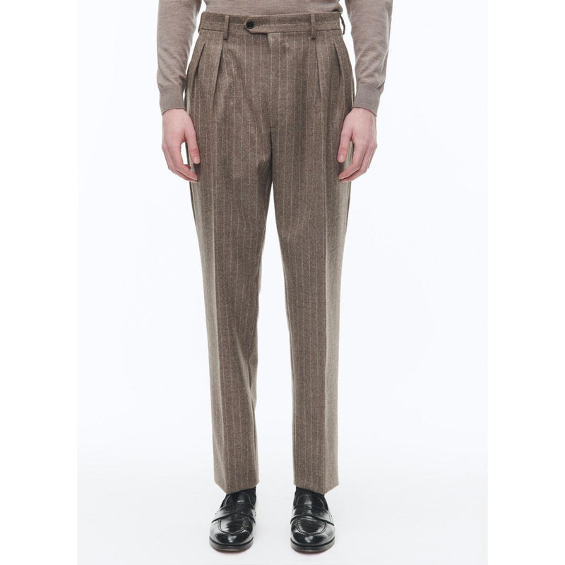 Costume 2 Pièces Ajusté En Flanelle De Laine - Chataigne