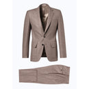 Costume 2 Pièces Ajusté En Flanelle De Laine - Chataigne
