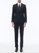 Fursac - Costume 2 Pièces Ajusté En Laine À Effet Jacquard - Marine - Homme