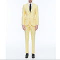 Fursac - Costume Ajusté En Toile De Coton - Jaune Pâle