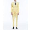 Traje de sastre en lona de algodón - Amarillo Pálido