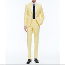 Traje de sastre en lona de algodón - Amarillo Pálido