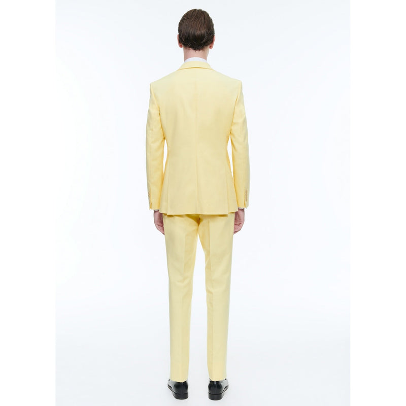 Traje de sastre en lona de algodón - Amarillo Pálido