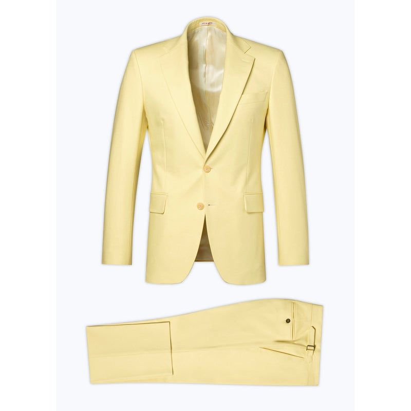 Traje de sastre en lona de algodón - Amarillo Pálido