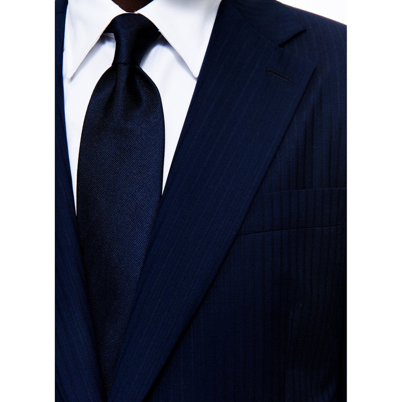 Costume En Laine Certifiée À Rayures - Bleu