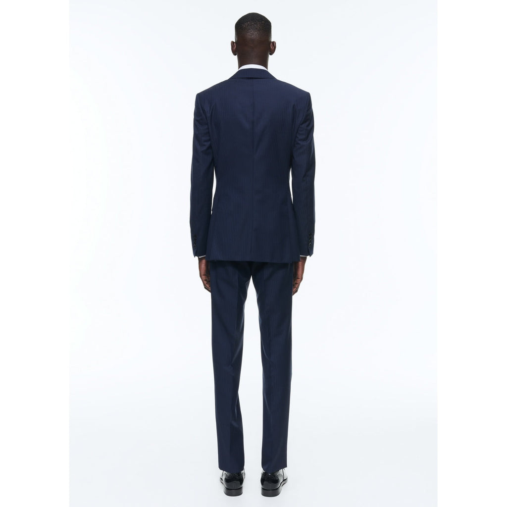 Striped Certified Wool Suit - Blue