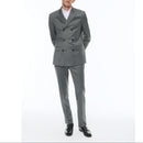 Costume Croisé Ajusté En Laine Vierge - Gris