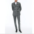 Virgin Wool Tailored Double-breasted Suit - Gray
