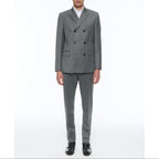 Virgin Wool Tailored Double-breasted Suit - Gray