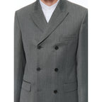 Virgin Wool Tailored Double-breasted Suit - Gray