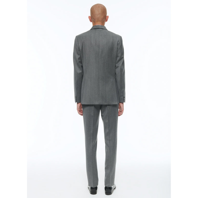 Costume Croisé Ajusté En Laine Vierge - Gris
