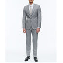 Costume En Laine Et Coton À Motif - Gris Bleu - Motif Prince De Galles