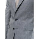 Traje Estampado De Lana Y Algodón - Gris Azul - Estampado Príncipe De Gales