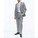 Costume En Laine Et Coton À Motif - Gris Bleu - Motif Prince De Galles