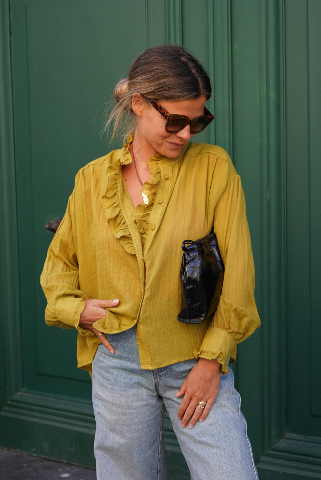 Lucile Olive Blouse