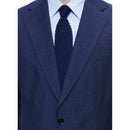 Traje recto de lino y lana - Azul Medio