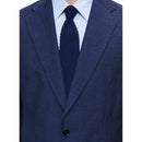 Costume Droit En Lin Et Laine - Bleu Moyen