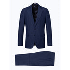Straight Linen And Wool Suit - Medium Blue