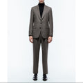 Certified Wool Fitted Suit - Taupe - Herringbone