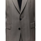 Certified Wool Fitted Suit - Taupe - Herringbone