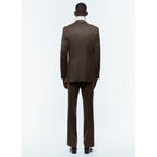 Herringbone Wool Tailored Suit - Taupe - Herringbone