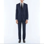 Abito Slim In Lana Vergine Falso Unito - Blu
