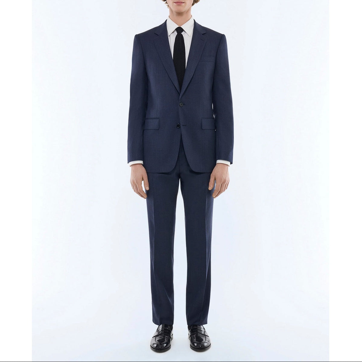 Abito Slim In Lana Vergine Falso Unito - Blu