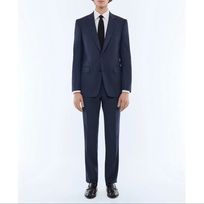 Traje slim fit de lana virgen sintética - Azul