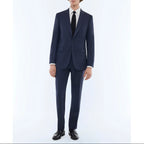 Abito Slim In Lana Vergine Falso Unito - Blu