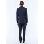 Fursac - Costume Ajusté En Laine Vierge Faux Uni - Bleu
