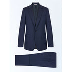 Abito Slim In Lana Vergine Falso Unito - Blu