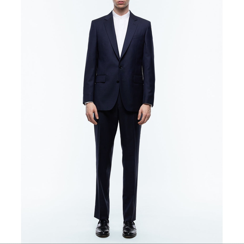 Tailored Wool Canvas Suit - Navy Blue - Armored