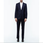 Tailored Wool Canvas Suit - Navy Blue - Armored