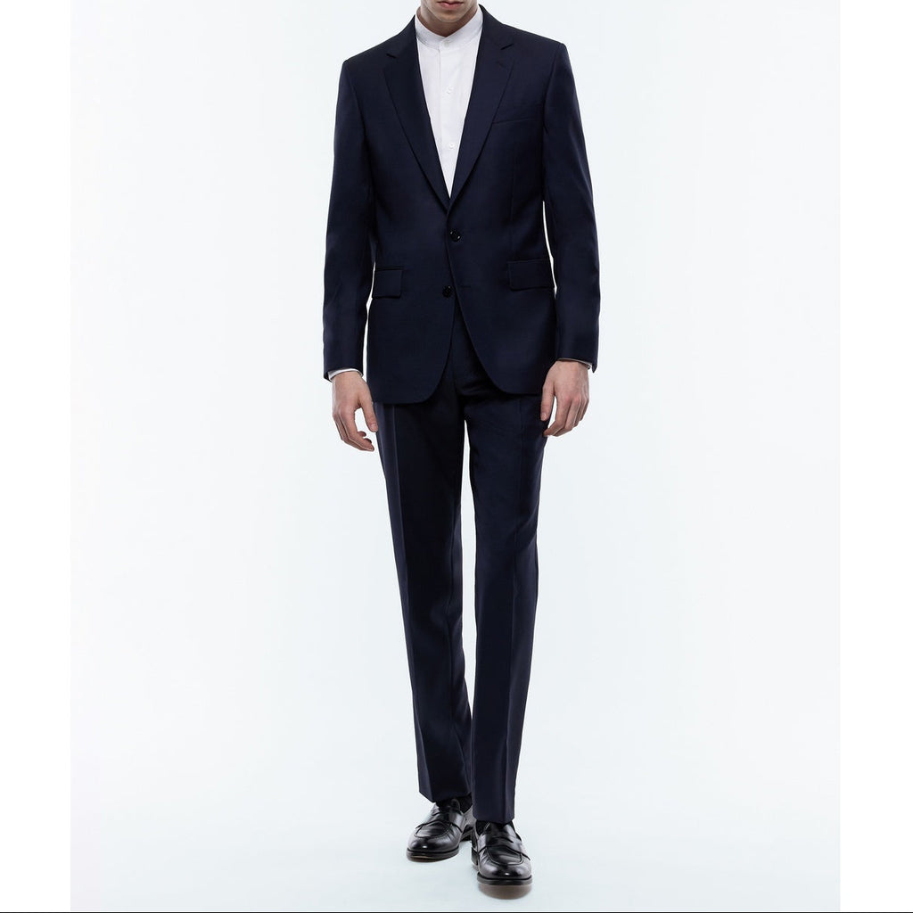 Tailored Wool Canvas Suit - Navy Blue - Armored