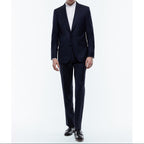 Tailored Wool Canvas Suit - Navy Blue - Armored