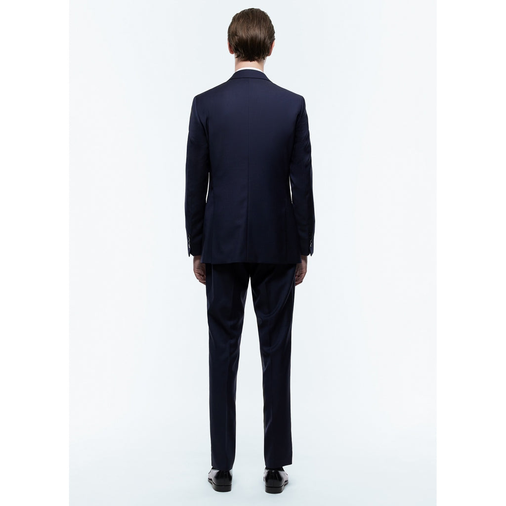 Tailored Wool Canvas Suit - Navy Blue - Armored