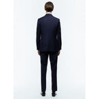 Tailored Wool Canvas Suit - Navy Blue - Armored