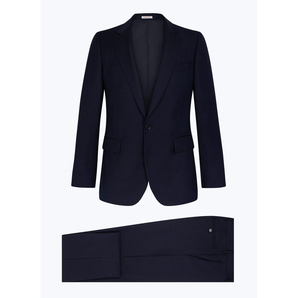 Tailored Wool Canvas Suit - Navy Blue - Armored