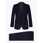 Tailored Wool Canvas Suit - Navy Blue - Armored