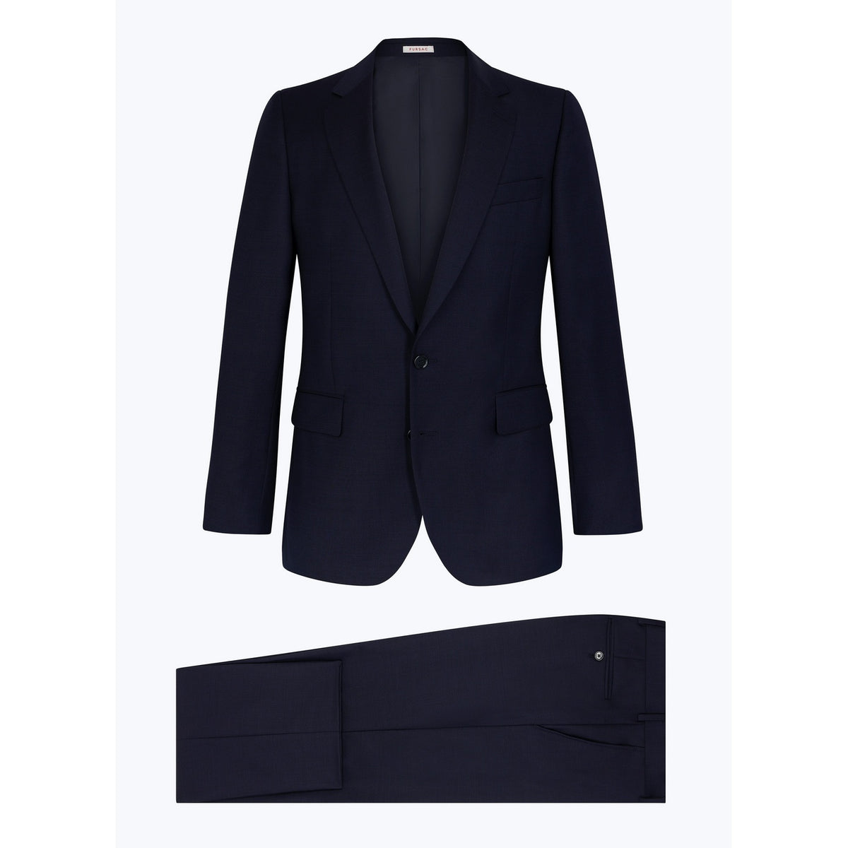 Tailored Wool Canvas Suit - Navy Blue - Armored