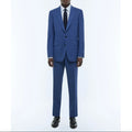 Tailored Wool Canvas Suit - Blue - Faux Plain Denim Effect