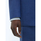 Tailored Wool Canvas Suit - Blue - Faux Plain Denim Effect